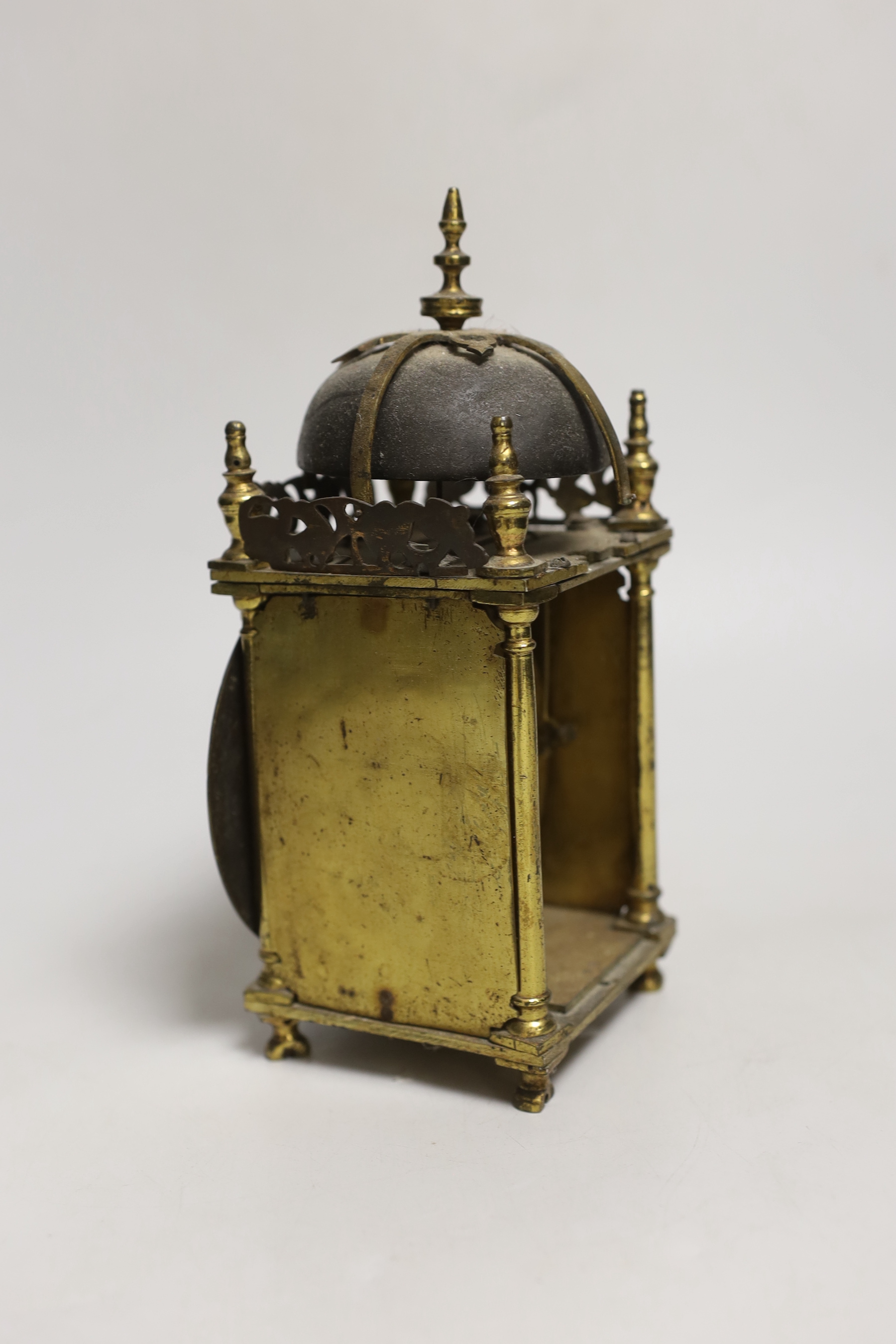 An early 20th century lantern style mantel timepiece, 21cm